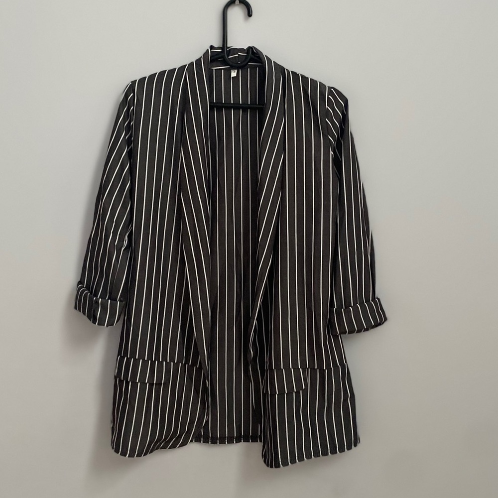 Pinstripe thin oversized blazer